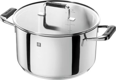 Набір каструль і сковорідка CORNELIA POLETTO BY ZWILLING, 6 предметів, з 4 кришками, для індукції, нержавіюча сталь, скляні кришки