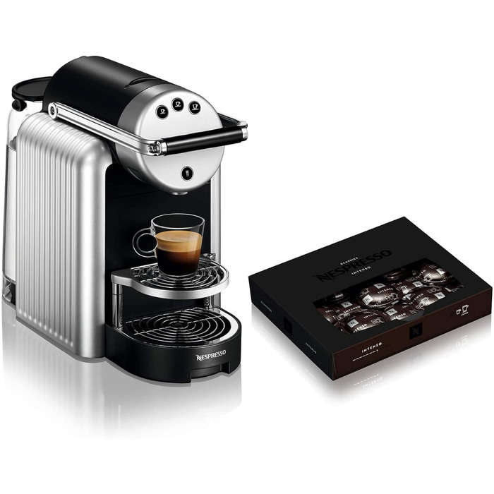 Кавомашина Nespresso Zenius для офісу з 50 капсулами, професійна, срібляста