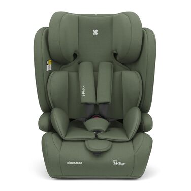 Автокрісло KikkaBoo i-PASS 9-36 кг, i-Size, Армійський зелений, для дітей 1-12 років (76-150 см), з регульованим підголівником