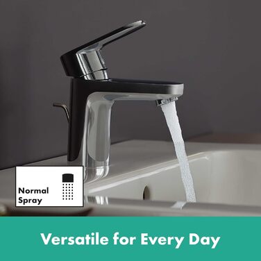 Змішувач для умивальника Hansgrohe Vernis Blend з витяжною системою, хром, висота виливу 70 мм, економічний (EcoSmart)