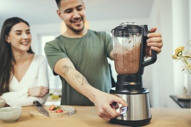 Універсальний подрібнювач Severin KM 3867, багатофункціональна кухонна машина 1200 Вт для льоду, горіхів та сиру, матово-чорний/нержавіюча сталь