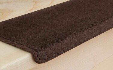 Комплект ступеневих килимків Metzker Vorwerk Uni, кавово-коричневий, прямокутні, 16 штук