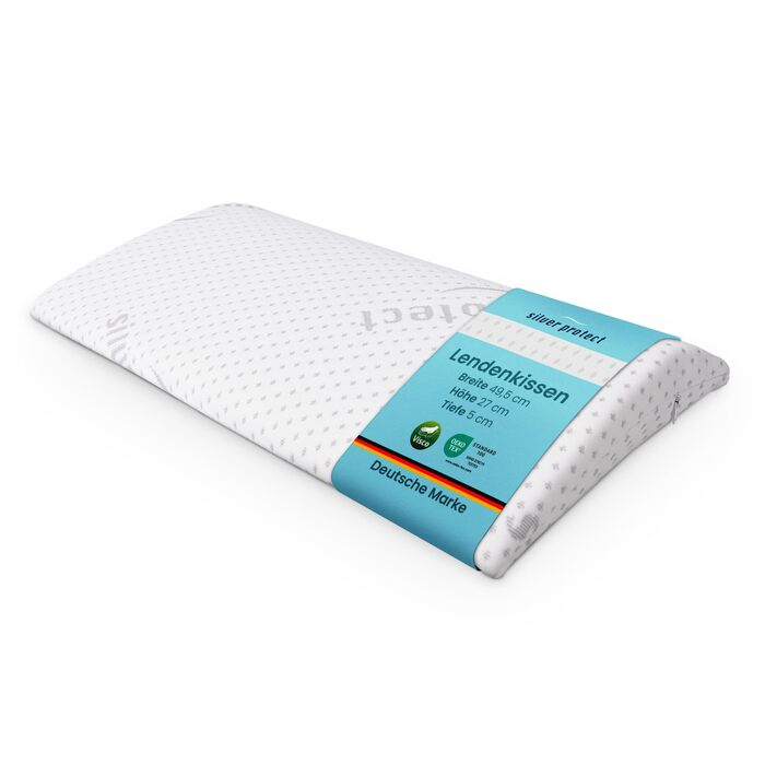 Подушка для шиї Bestlivings з піни Memory Foam (30x35x9 см) з антимікробним срібним чохлом Öko-Tex - Ортопедична подушка для подорожей та підтримки спини