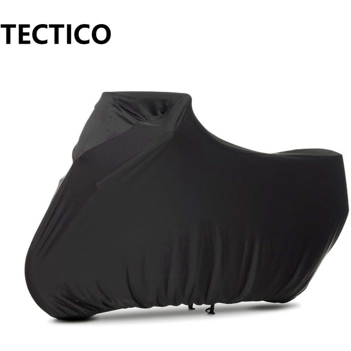 TECTICO Чохол для мотоцикла для приміщень, еластичний, велюровий, пилозахисний, чорний, розмір S-M (245 см), для гаража та шоу-руму