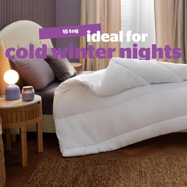 Ковдра Silentnight Deep Sleep для одного ліжка, мікрофібра, біла (тепла, 15 Tog)