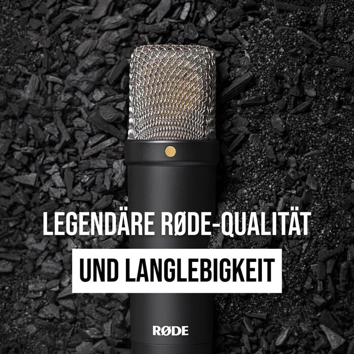RØDE NT1 Signature Series студійний конденсаторний мікрофон з великою діафрагмою, антивібраційним кріпленням, поп-фільтром та XLR-кабелем для музики, вокалу, стрімінгу і подкастів