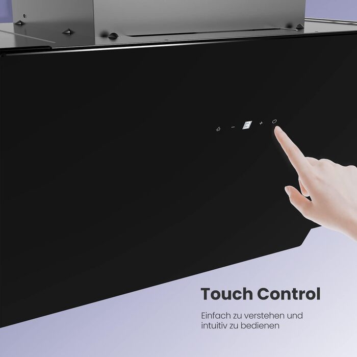 Витяжка кухонна COMFEE' CH60J72ET6A3B 60 см, 650 м³/год, сенсорне керування та керування жестами, LED-підсвітка, клас енергоефективності A+++, чорна