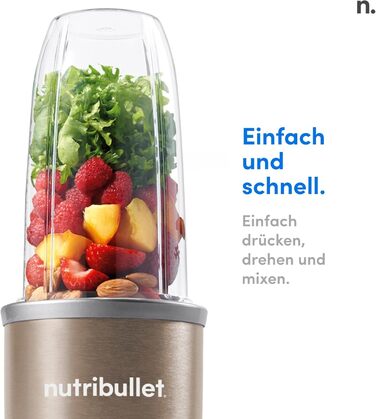 Смузі-мейкер Nutribullet Pro NB904CP 900 Вт, 700 мл, електричний блендер для смузі, компактний, легке очищення