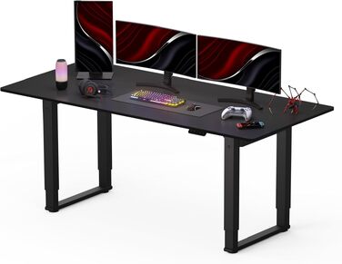 Регульований по висоті стіл Sanodesk 180x80 см з двома двигунами – ергономічний геймерський стіл для роботи стоячи/сидячи, тихий, міцний