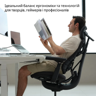 Крісло офісне ергономічне LiberNovo Omni Gen Glacier 48 см