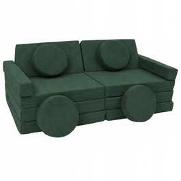 Модульний диван для дітей VELINDA, вельвет, зелений, 75x145 см