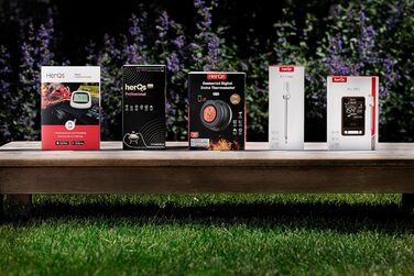 HerQs EasyBBQ Pro – цифровий бездротовий термометр для м'яса з Bluetooth, термощупом і мобільним додатком, для духовки, гриля, сковороди, аерофритюрниці