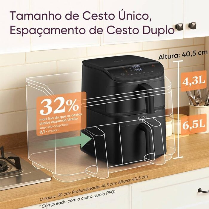 Фритюрниця повітряна COSORI Turbo Tower Chef Edition 10.8L, 2630W, чорна
