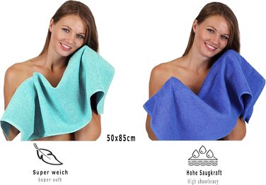 Набір рушників Betz Deluxe 8 шт., 100% бавовна, бірюзово-синій, 2 банних, 2 душових, 2 для рук, 2 для обличчя