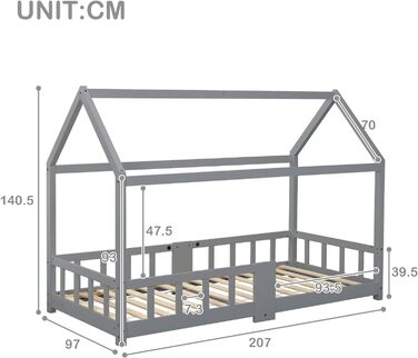 Дитяче ліжко Merax 90x200 см, дерев'яне, для дітей
