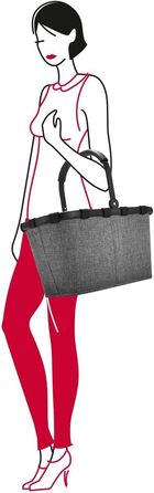 Кошик для покупок Reisenthel Carrybag Frame Twist Silver з кришкою Black, сріблясто-чорний