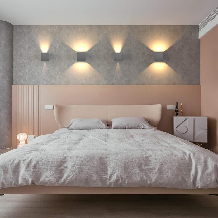 Світильник Klighten 2 шт. LED настінний для дому та вулиці, 12Вт, IP65, тепле світло 3000K, регульований промінь, темно-сірий, для вітальні, спальні, балкона