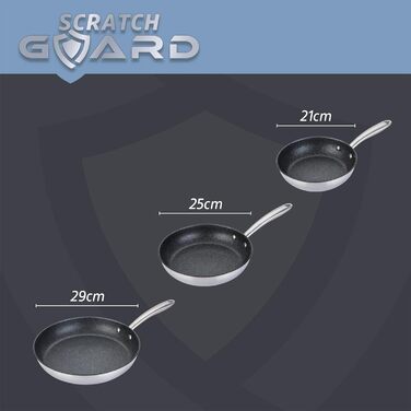 Сковорода Prestige Scratch Guard 29 см, індукційна, з нержавіючої сталі, антипригарна, з ручками з нержавіючої сталі, для індукції та газу, чорна, стійка до подряпин, підходить для посудомийної машини