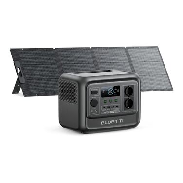 Портативна зарядна станція BLUETTI Elite 100 V2 1024Вт·год, LiFePO4, 2x1800Вт AC, чорна (комплект з сонячною панеллю 200Вт)