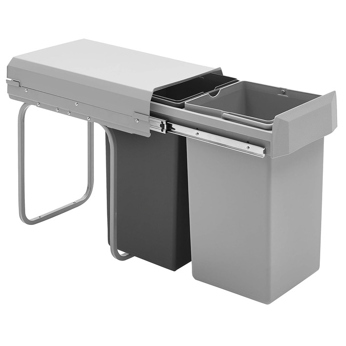 Вбудоване відро Wesco Double-Boy 2×15 л, антрацит-сірий
