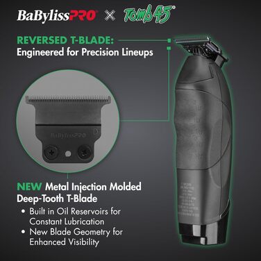 Машинка для стрижки волосся BaBylissPRO Tomb45, акумуляторна, професійна (Триммер)