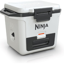 Термобокс Ninja FrostVault 28 л, преміум ізоляція, зберігає лід до 6 днів, висувна шухляда для сухих продуктів, місткість 48 банок, білий