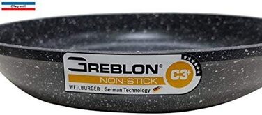 Сковорода Cflagrant 28 см з кам'яним покриттям Greblon C3+, без ПФОА, для всіх типів плит, включаючи індукцію, німецька технологія, метал, для смаження без жиру