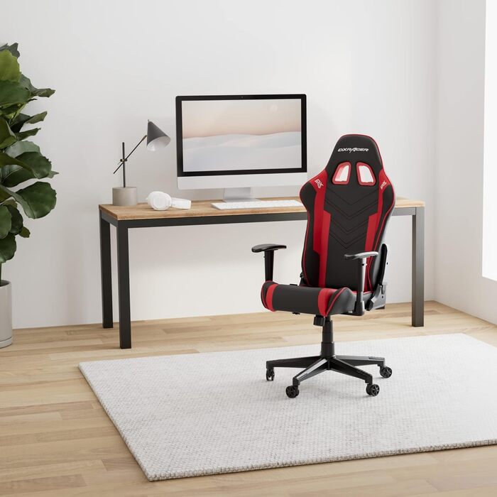 Ігрове крісло DXRacer PRINCE L, чорний та червоний, оригінальна модель, PVC шкіра