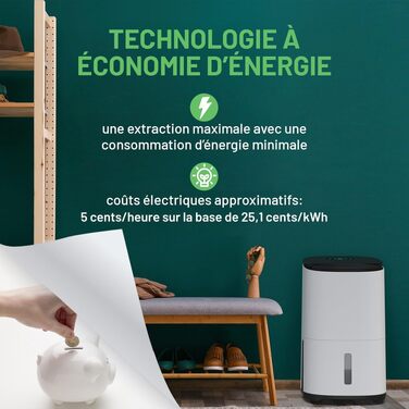 Meaco Arete® Two 25L: Повітряний осушувач та очищувач з HEPA-фільтром H13, Wi-Fi, інтелектуальні режими (сушка білизни, енергозбереження, тихий режим), 5 років гарантії
