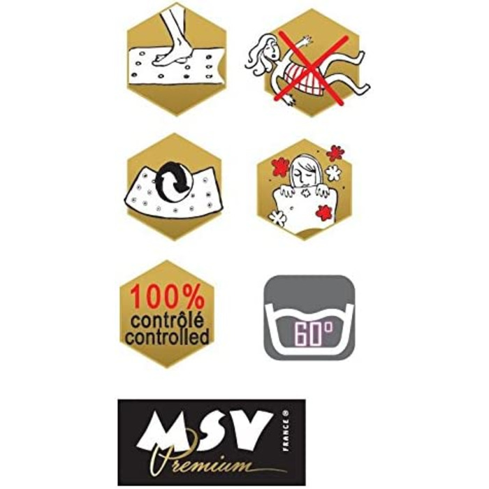 MSV Преміум килимок для душу та ванни, антибактеріальний, нековзний, з присосками, аромат троянди, синій, 54x54 см, прати при 60°C