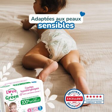 Екологічні підгузки Love & Green Liebe & Grüne, розмір 5, на пояс, запас на 1 місяць