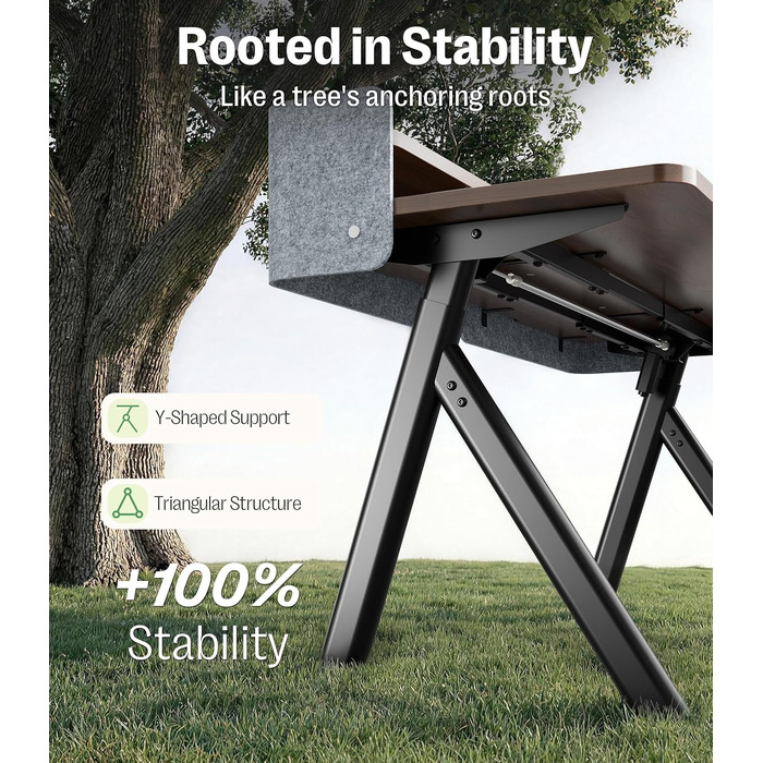 Електричний стіл MAIDeSITe Arbor Lift 140x70 см, регульований по висоті, чорний/горіх, з монітором та акустичною перегородкою