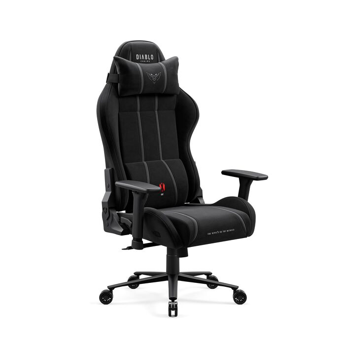 Ігрове крісло Diablo Gaming для дітей та підлітків, тканина, 3D підлокітники, Burned Black, розмір L