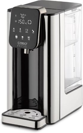 Диспенсер для гарячої води CASO HW 666 Inox UV з УФ-дезінфекцією, 2.7л, 2600Вт, для дитячого харчування, 40-100°C, нержавіюча сталь, з фільтром