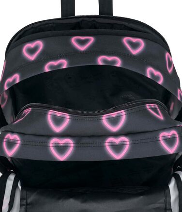 Рюкзак JanSport BIG STUDENT для школи та міста, чорний з принтом Happy Hearts, великий об'єм