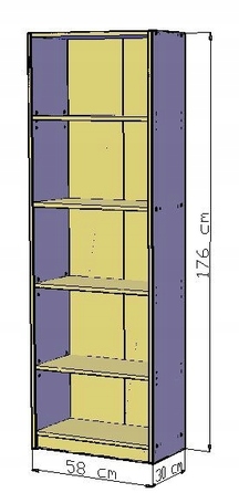 Стелаж Matkam Julia, 58 x 176 x 30 см, дуб сонома