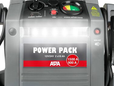 Пусковий пристрій APA 16524 Power Pack 12/24V, бустер для авто 900A, літій-іонний акумулятор, сірий