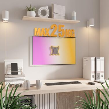 Настінний кронштейн для монітора та ТВ RICOO N0611/N0911, для екранів 13-34 дюймів, VESA 75x75/100x100 мм, нахил, до 25 кг, Slim дизайн