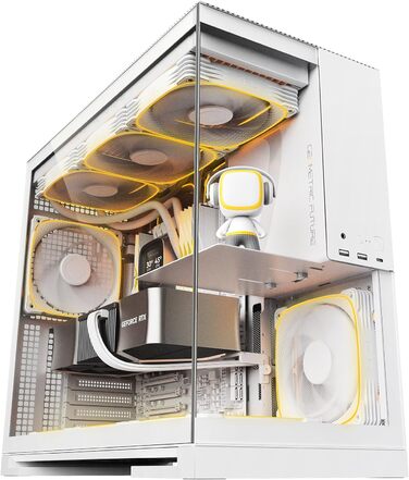 Ігровий корпус Geometric Future M5, білий, середній Tower, скло, E-ATX/ATX, ARGB вентилятори, USB Type-C, підтримка радіатора 420/360 мм