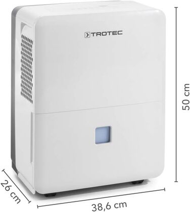 Електричний осушувач повітря Trotec TTK 96 E – продуктивність 30 л/день – площа 90 м² / 230 м³ – для квартири та спальні