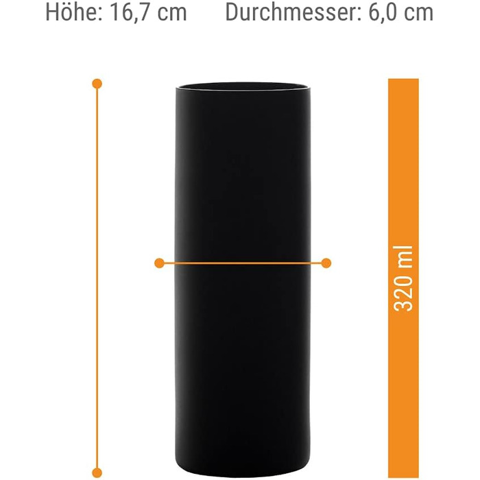Коктейльні склянки Matte Black для коктейлів Campari Tumblers 320 мл Набір із 6 предметів Чорний Нью-Йоркський бар Stölzle Lausitz