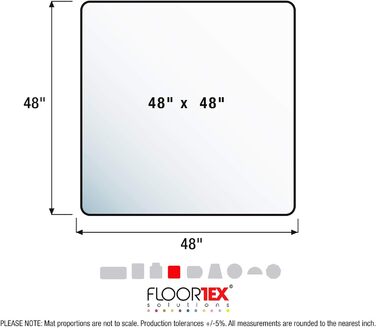 Прозорий килимок під крісло Floortex Ultimate 120x120 см, полікарбонат, квадратний, для твердих підлог, TÜV сертифікат