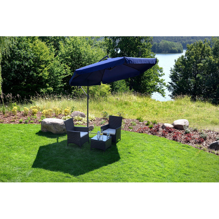Садова парасолька з консоллю Funfit Garden, синя, 350 x 250 см