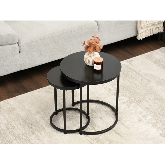 Журнальний стіл Mebel-Partner круглий, 45 x 45 x 48,5 см, чорне дерево, чорний