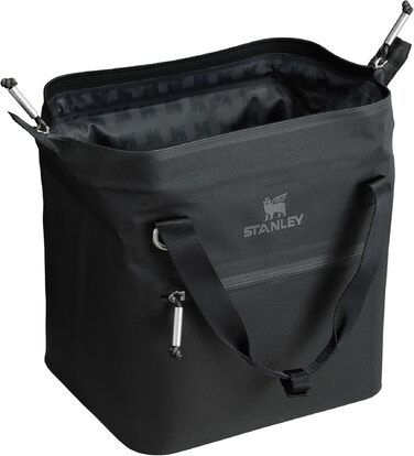 Сумка-холодильник Stanley 1913 All-Day Julienne Maxi Cooler на 7л, чорна, з регульованими ременями та сітчастими кишенями