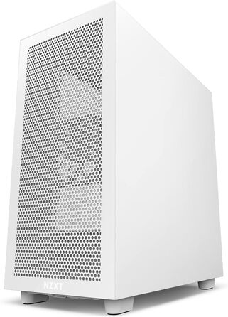 Корпус для ПК NZXT H7 Flow ATX Mid-Tower, білий, скляна та сітчаста панелі, USB-C, підтримка водяного охолодження, ігровий