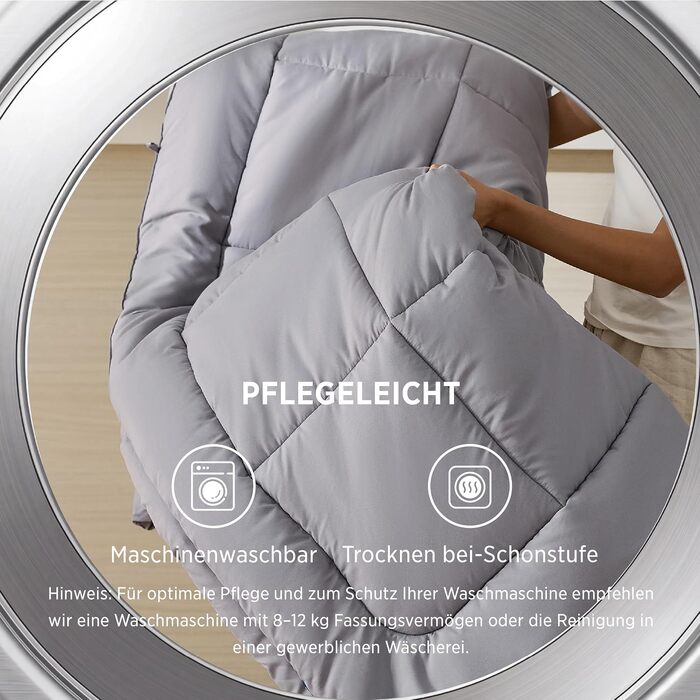 Зимова ковдра BEDSURE 135x200 см, тепла ковдра з наповнювачем 450г/м², сіра