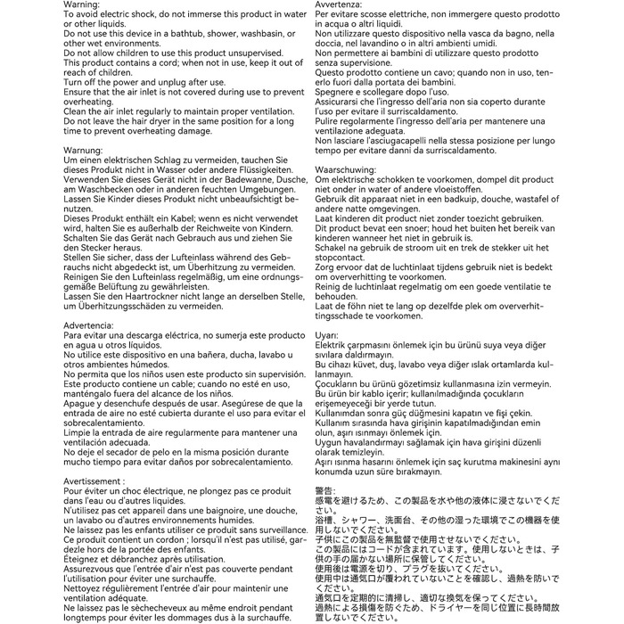 Фен HEXTEK з іонізацією, швидковисихаючий дорожній фен 110 000 об/хв, безщітковий мотор, 200 млн негативних іонів, 59 дБ, для подорожей і дому, білий