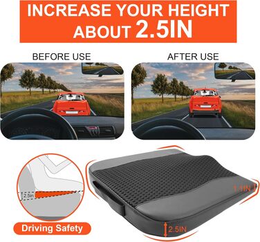 Автомобільна подушка Lofty Aim з Memory Foam для водія: підтримка спини, зняття болю при ішіасі, чорний 4D Mesh. Для автокрісла, офісного крісла, візка.