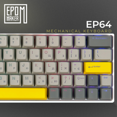 Клавіатура механічна бездротова EPOMAKER EP64 Mulan White (EP64-W-M)